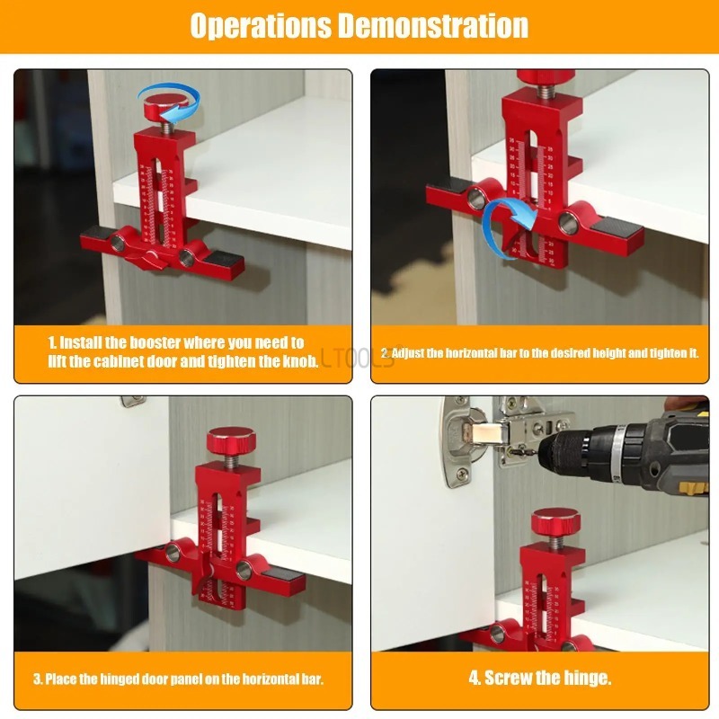 Dowel Jig Kit - Woodworking Cabinet Door Installation Jig Adjustable