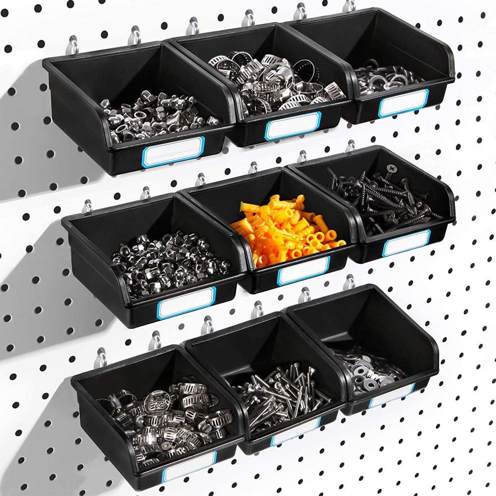 Workshop Tools Box - 1/6 Sets Pegboard Bins with Hooks