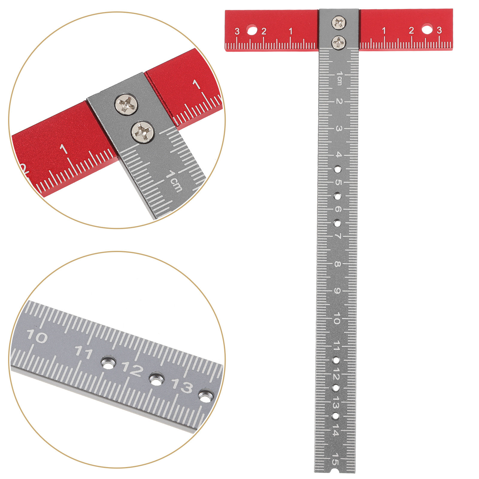 Workshop Measuring Tools - T Ruler Aluminum Alloy Precise Right