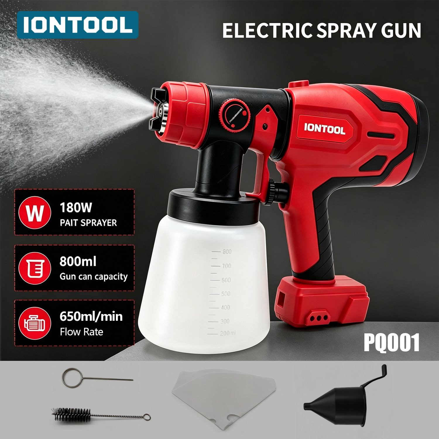 Tools In Electrical Workshop - IONTOOL 800ML 180W 650ml/min Spray Gun