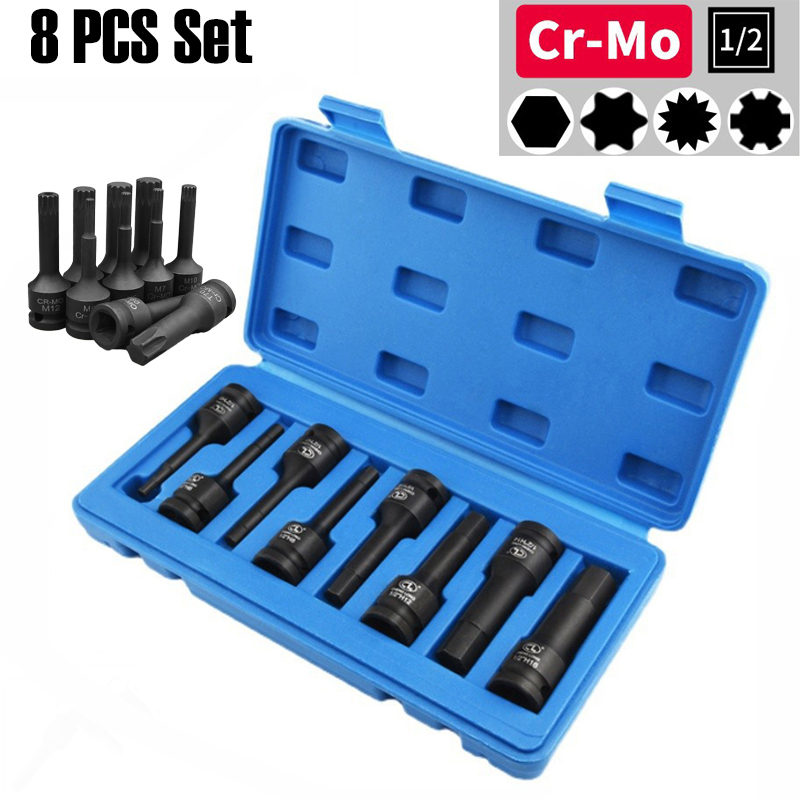 1/2 Socket Wrench 8pcs Set Hex - Hand Tools Maintenance Workshop recension och pris