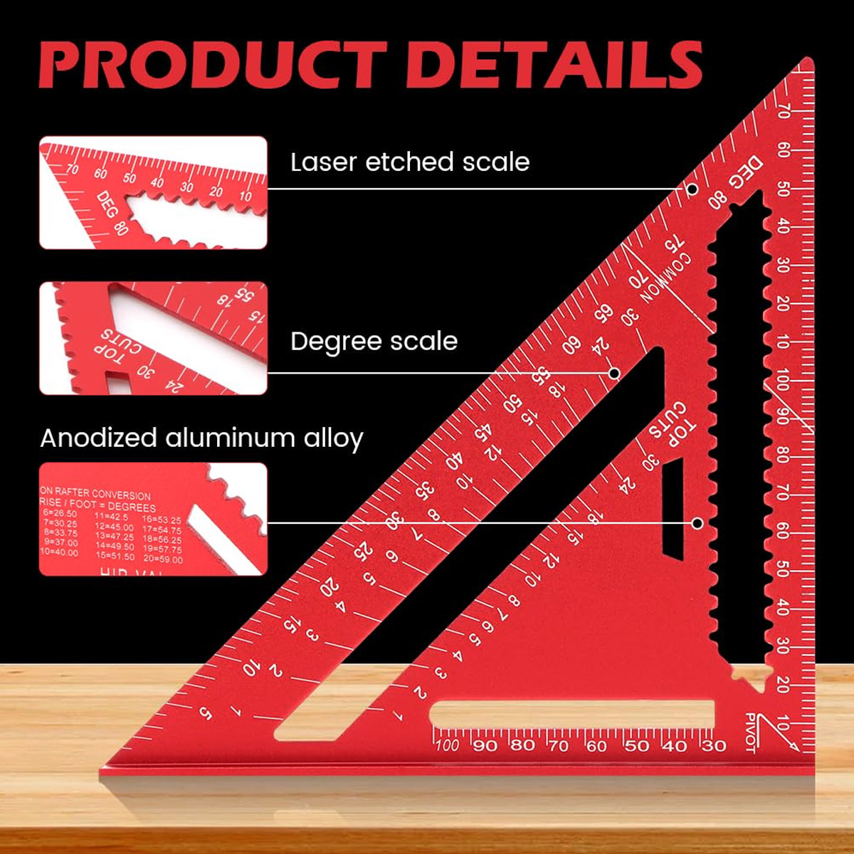 Aluminum Alloy Speed Square Hi - Workshop Measuring Tools recension och pris