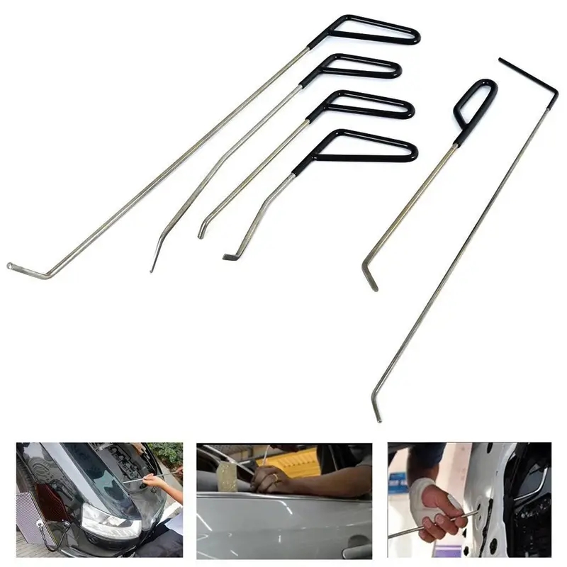 6pcs Car Dent Puller Rod Hooks - Car Workshop Tools Equipment recension och pris