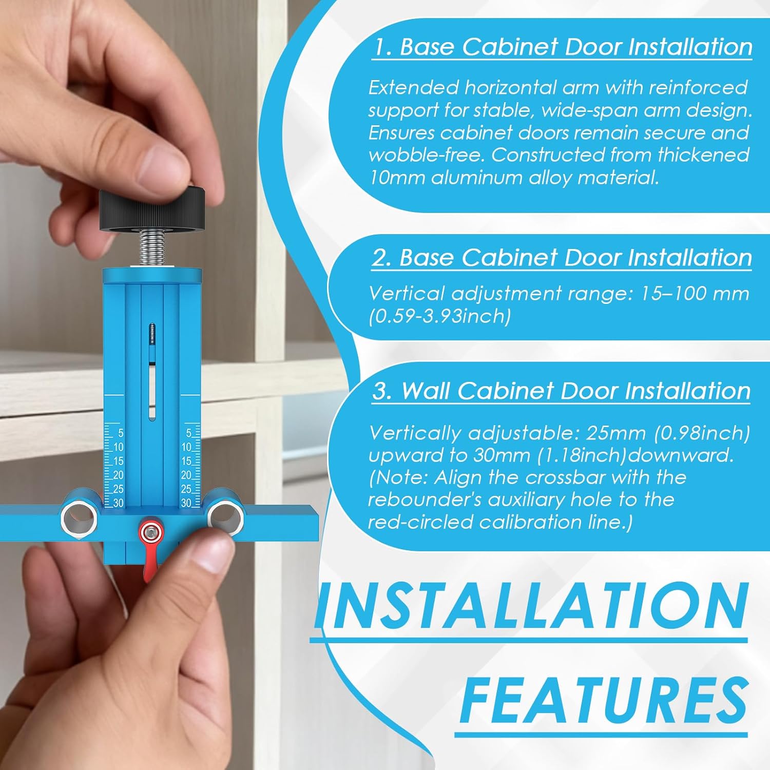 3 in 1 Cabinet Door Mounting J - Dowel Jig Kit recension och pris