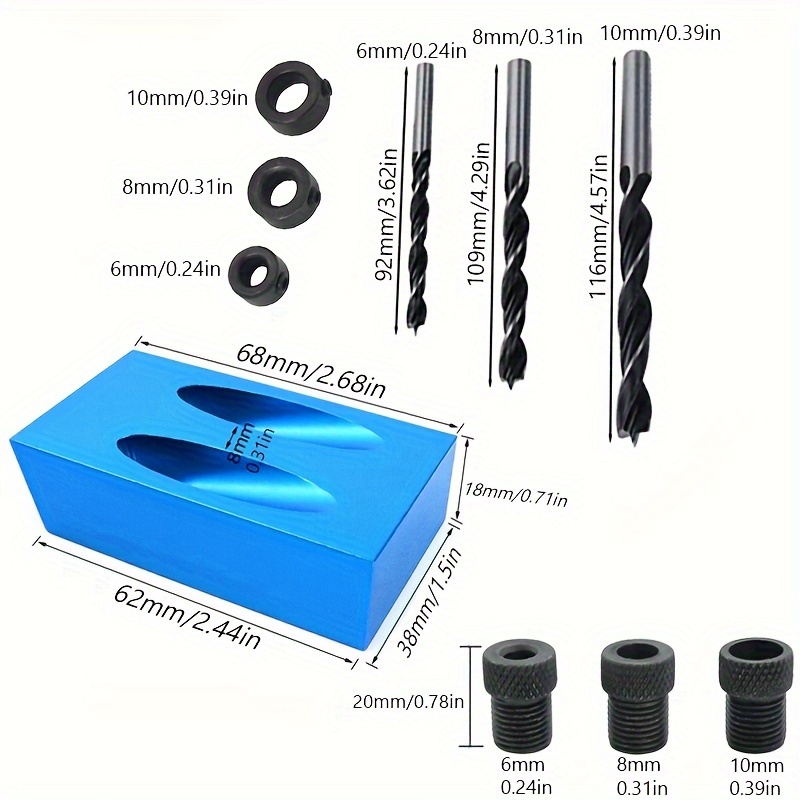 7/14pcs 15 Degress Oblique Hol - Pocket Hole Jig recension och pris