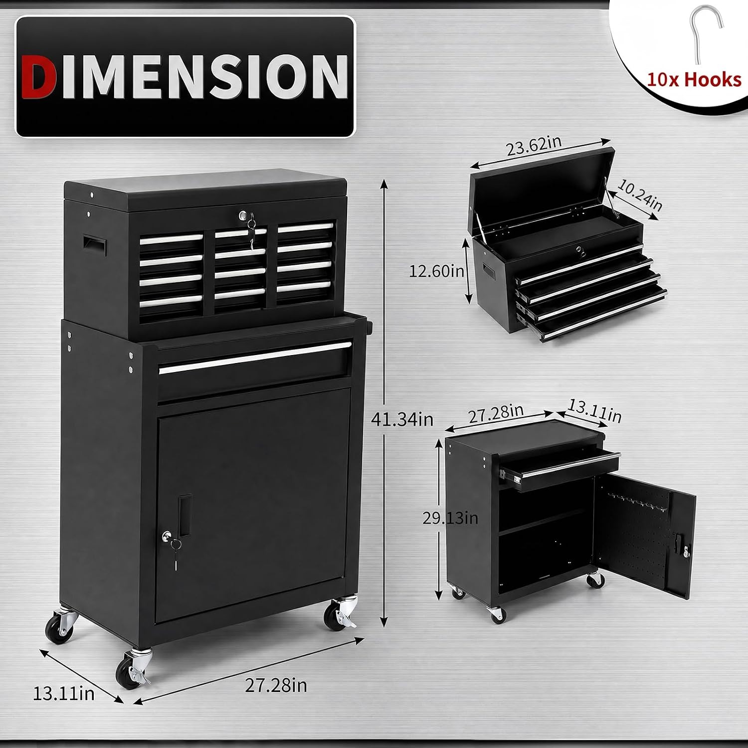 5 Drawer Rolling Tool Cabinet  - Workshop Tools Box recension och pris