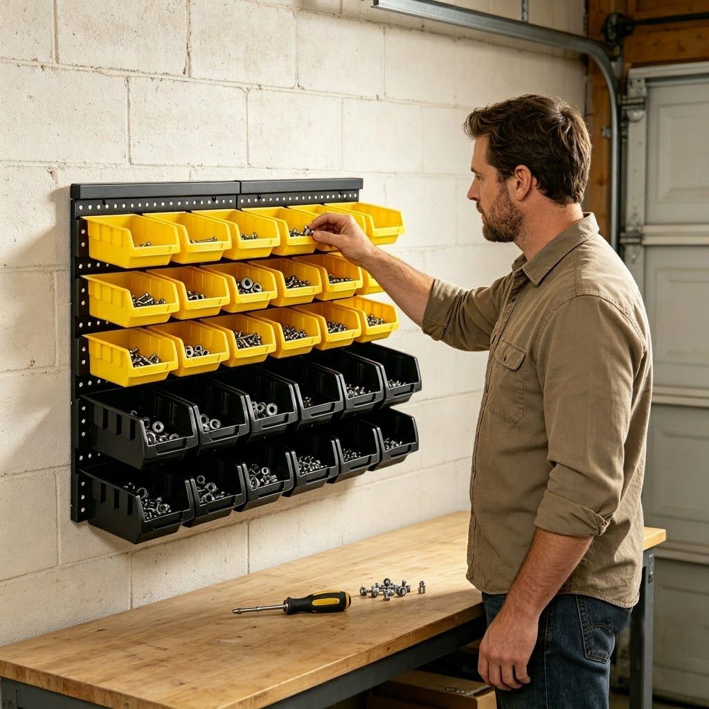 Wall Mounted Storage Bins Orga - Workshop Tools Hanging recension och pris