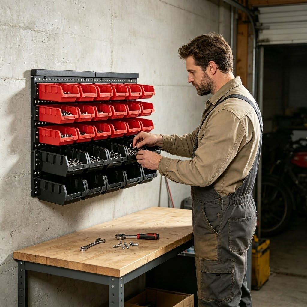 Wall Mounted Storage Bins Orga - Workshop Tools Hanging recension och pris
