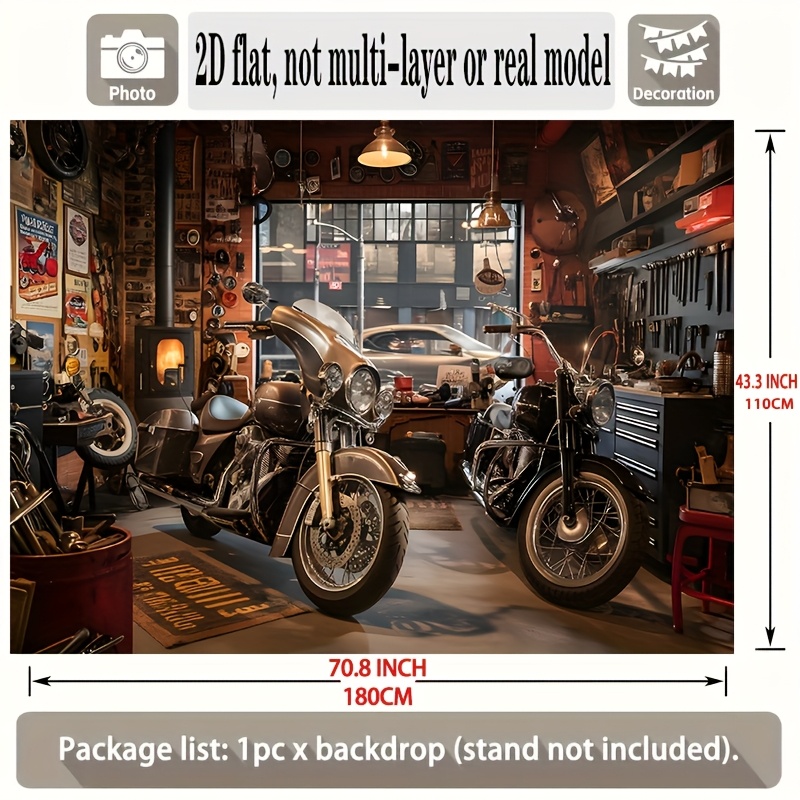 Motorcycle Garage Tapestry Cla - Workshop Tools Hanging recension och pris