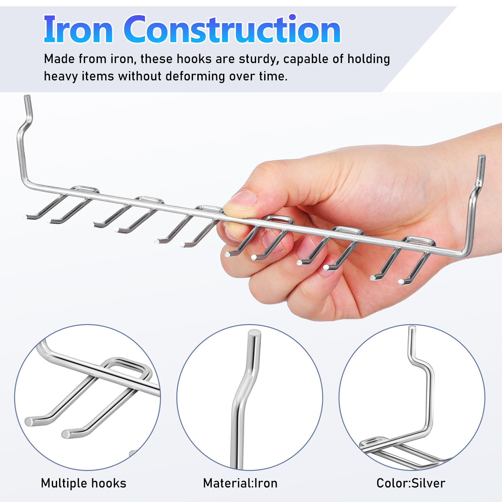 2Pcs Versatile Iron Pegboard T - Workshop Tools Storage recension och pris