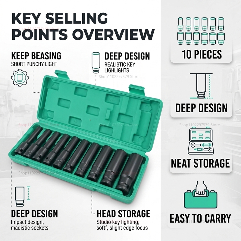 10pcs Socket Wrench Set 8-24mm - Tools In Electrical Workshop recension och pris
